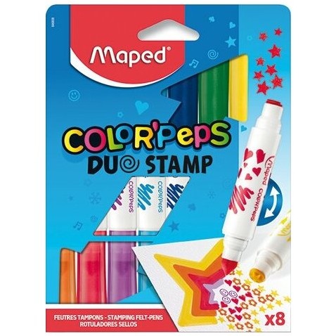 Dětské fixy Maped Color´Peps Duo Stamp 8 barev