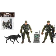 Dětská sada vojáci se psem s doplňky 6ks