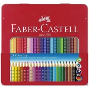 Pastelky Faber-Castell Grip 2001 plechová krabička 24 barev