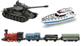 Tanky, lodě, vlaky