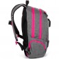 Studentský batoh OXY Sport GREY LINE pink a klíčenka zdarma