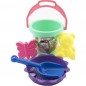 Sada na písek - kbelík, sítko, lopatka, 2 bábovky 4 barvy