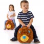 Odrážedlo FUNNY WHEELS Rider Ride-On lvíček 50 cm plyšový modrý