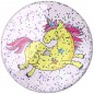 PopSockets PopGrip Gen.2, Glitter Jumping Unicorn, žlutý jednorožec na růžovém podkladu s