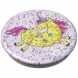 PopSockets PopGrip Gen.2, Glitter Jumping Unicorn, žlutý jednorožec na růžovém podkladu s