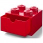 LEGO stolní box 4 se zásuvkou - červený