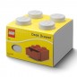 LEGO stolní box 4 se zásuvkou - šedý