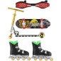 Sada skateboard, waveboard, brusle, koloběžka prstová