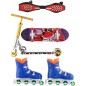 Sada skateboard, waveboard, brusle, koloběžka prstová