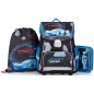 Školní aktovka pro prvňáčky Oxybag PREMIUM Auto 23 5dílný set a box na sešity A4 zdarma