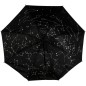 Deštník hvězdná obloha skládací látka/kov stříbrný