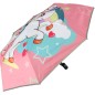 Deštník Jednorožec skládací vystřelovací látka/kov 28cm růžový