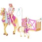 Barbie + kůň česací 2 ks s doplňky