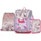 Aktovka pro prvňáčky Oxybag PREMIUM LIGHT Kůň romantic 5dílný set a svačinový box Oxybag zdarma