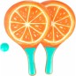 Sada na plážový tenis ovoce dřevěné 38cm 2 pálky + 1 míček