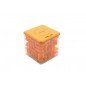 Pokladnička s hlavolamem pro otevření mince do 5Kč 8x8cm 3 barvy