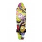 Skateboard - pennyboard 60cm nosnost 90kg potisk barevný, černé kovové osy, černá kola