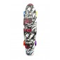 Skateboard - pennyboard 60cm nosnost 90kg černo-červený,černé osy kov, kola mix barev
