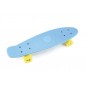 Skateboard - pennyboard 60cm nosnost 90kg, kovové osy, modrá barva, žlutá kola