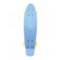 Skateboard - pennyboard 60cm nosnost 90kg, kovové osy, modrá barva, žlutá kola