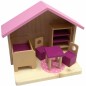 Dřevěný domeček a nábytek pro malé panenky