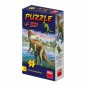 Puzzle Dinosauři 23,5x21,5cm 60 dílků + figurka 6 druhů  24ks