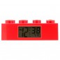 LEGO Brick - hodiny s budíkem, červené