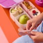 Silikonový bento organizér do středního boxu - růžový