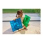 Cleverclixx – Magnetická stavebnice – Big Plates Blue Green – 2 ks
