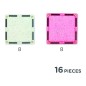 Cleverclixx – Magnetická stavebnice Glitter Tiles Pack Transparent - růžové – 16 ks