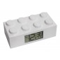 LEGO Brick - hodiny s budíkem, bílé