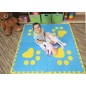 Pěnový BABY koberec s okraji - modrá/žlutá