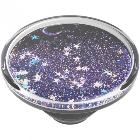 PopSockets PopTop Gen.2, Tidepool Galaxy Purple, fialové třpytky v tekutině, výměnný vršek