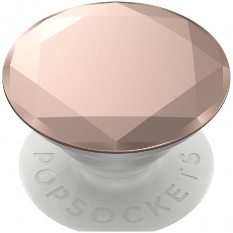 PopSockets PopGrip Gen.2, Metalic Diamond Rose Gold, 3D diamant růžové zlato, hliníkový