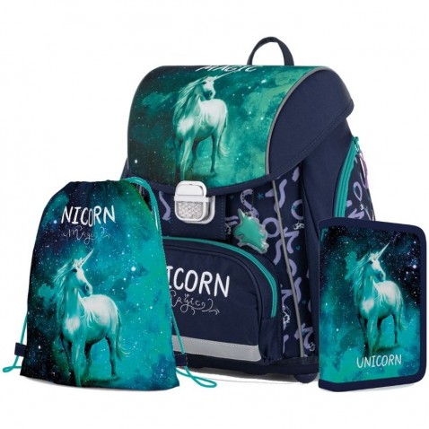 Školní aktovka Oxybag PREMIUM Unicorn 1 3dílný set