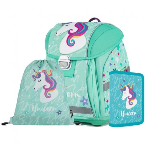 Školní aktovka PREMIUM LIGHT Unicorn iconic 3dílný set