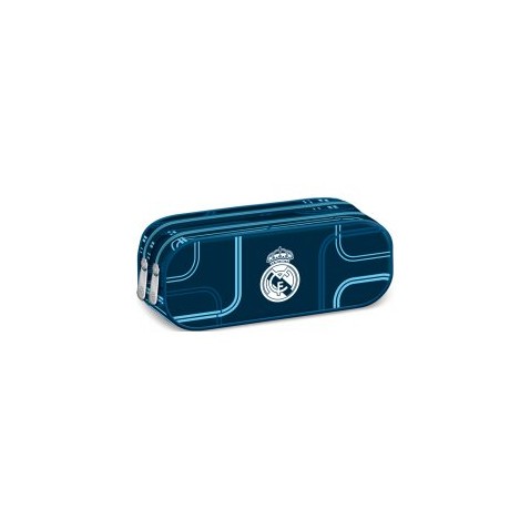 Penál Real Madrid oválný 2zip tmavě modrý