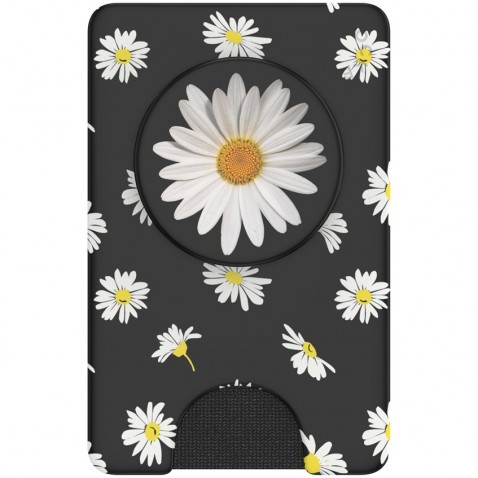 PopSockets PopWallet+ White Daisy, pouzdro na karty/vizitky apod. s integrovaným PopGrip G