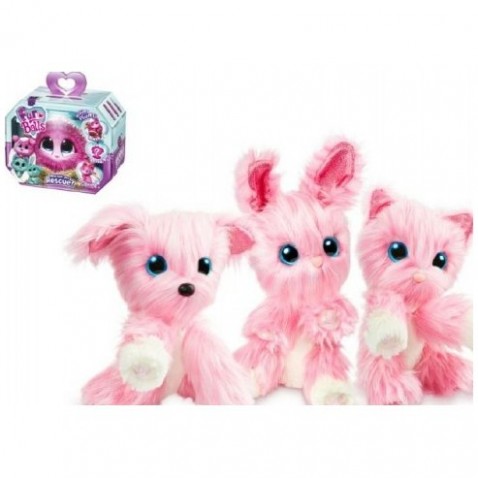Zvířátko FUR BALLS plyš Touláček pejsek/kočka/králík růžový s doplňky