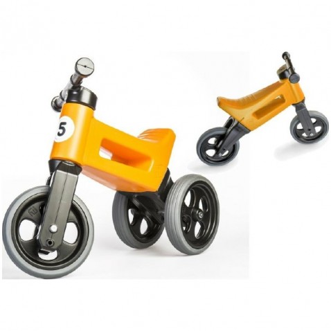 Teddies odrážedlo FUNNY WHEELS Rider Sport oranžové 2v1, výška sedla 28/30cm 18m+
