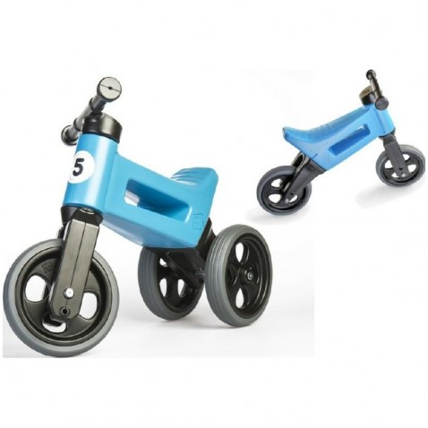 Teddies odrážedlo FUNNY WHEELS Rider Sport modré 2v1, výška sedla 28/30 cm 18m+