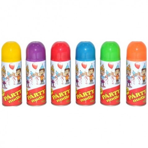 Párty nudle/špagety ve spreji 17cm 250 ml 6 barev