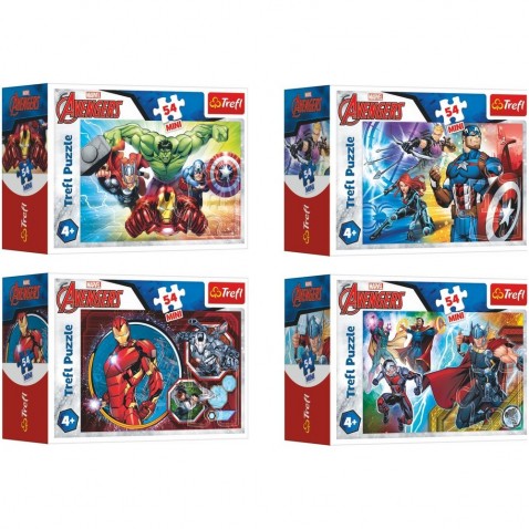 Minipuzzle 54 dílků Avengers/Hrdinové 4 druhy