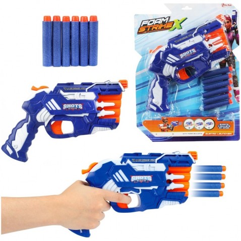 Pistole na pěnové náboje 25cm plast + náboje 6ks