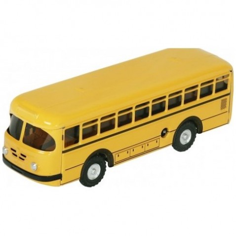 Autobus retro na klíček kov 19cm žlutý
