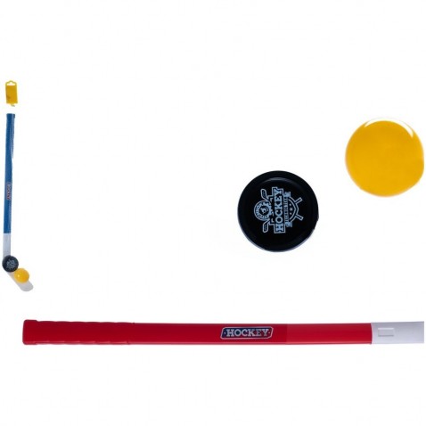 Hokejka plast 73cm s pukem a míčkem 2 barvy