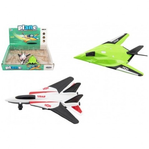 Letadlo/stíhačka kov/plast 11-13cm na zpětné natažení mix druhů