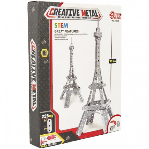 Teddies stavebnice kovová Eiffelova věž 225 dílků