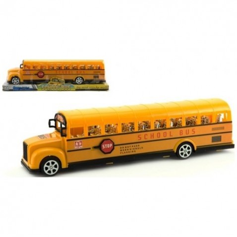 Autobus školní plast 30cm na setrvačník v blistru