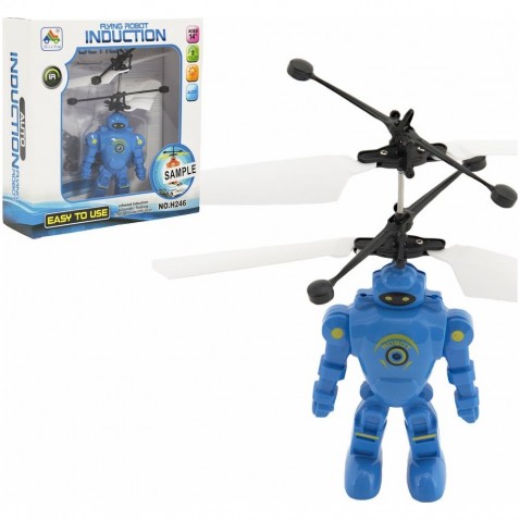 Robot/Vrtulník 15cm reagující na pohyb ruky s USB nabíjecím kabelem se světlem